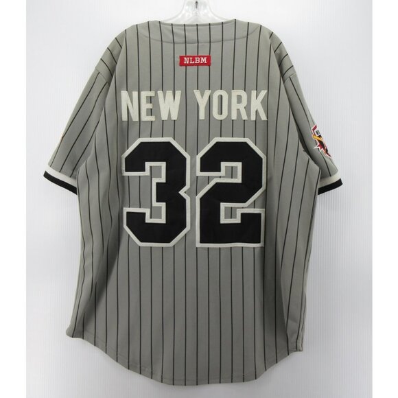 New York Yankees Jersey Large Gray Negro League NLBM Pinstripe Big Boy - Picture 10 of 15